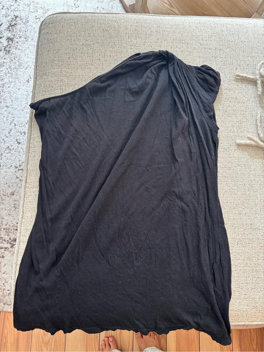 Free People Black Draped One-Shoulder Top